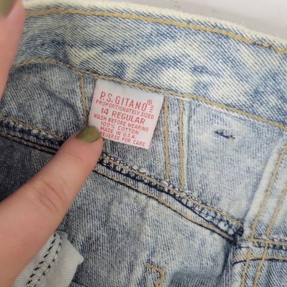 Vintage Gitano light blue bleach washed jeans - Picture 8 of 10